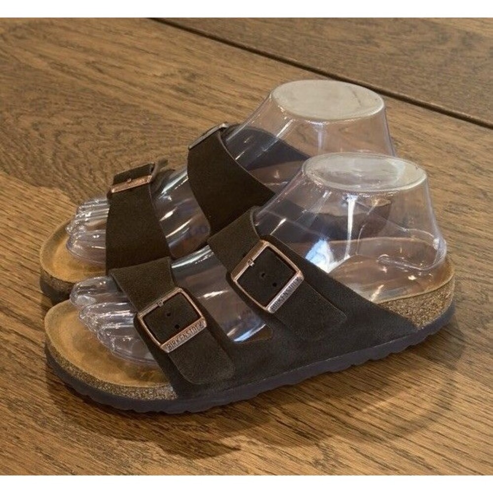 Birkenstock Arizona Soft Footbed Dark Brown Leather Sandals Womens US 5/EU 36